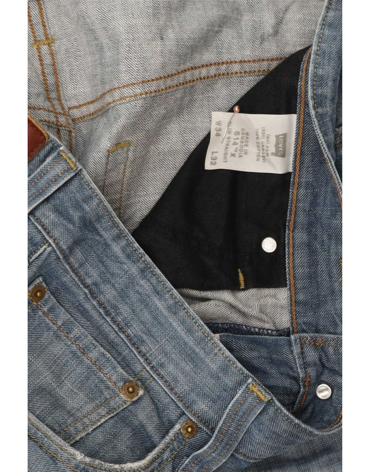 Levi's Uomo 514 Jeans dritti slim W34 L32 Cotone blu