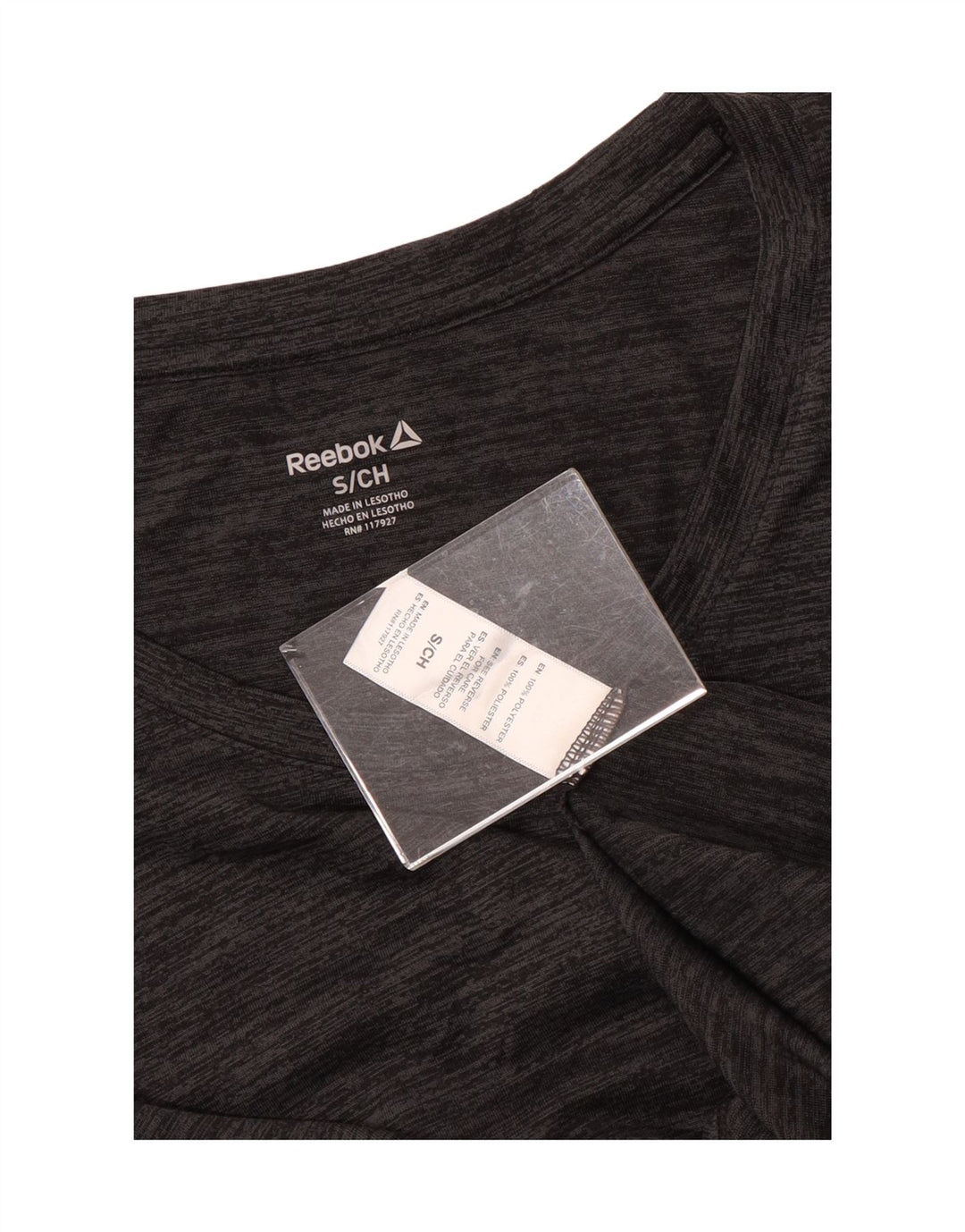 Maglia REEBOK da donna a maniche lunghe UK 10 Small Poliestere chiazzato grigio