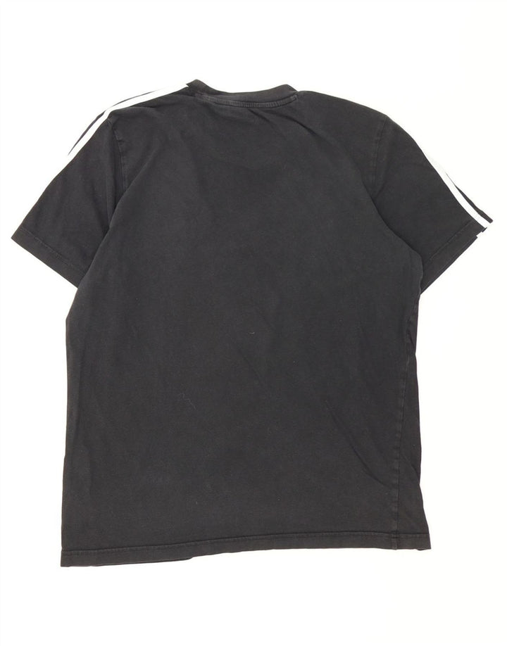 T-shirt Adidas da uomo Top media in cotone nero