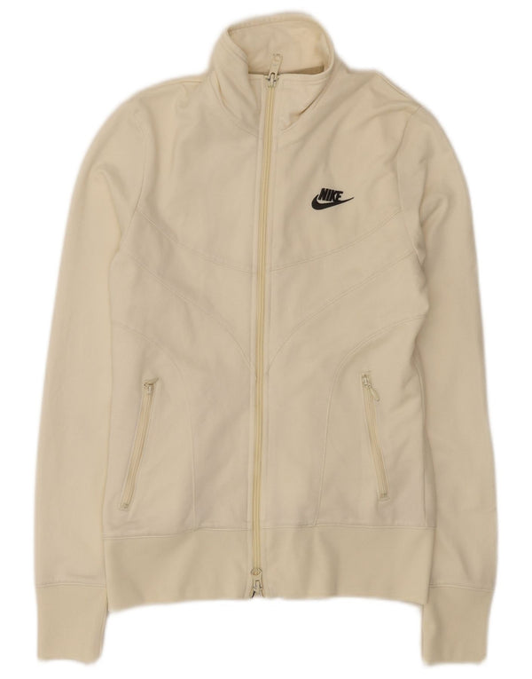 Giacca da tuta da donna Nike UK 8/10 Small Poliestere bianco sporco
