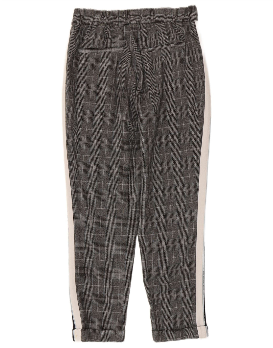 Pantaloni casual slim da donna Zara piccoli W26 L24 poliestere a quadri grigi