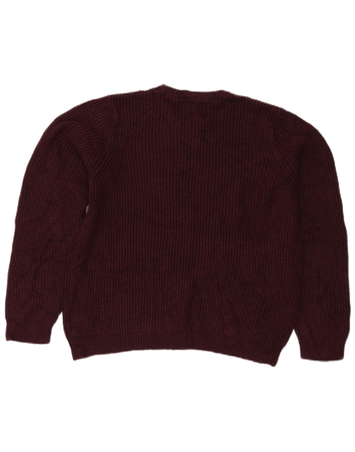 Maglione maglione girocollo da uomo Marks & Spencer medio bordeaux in acrilico