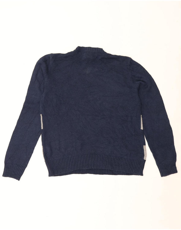 Maglione maglione girocollo da donna Chaps UK 18 XL Cotone a righe blu navy