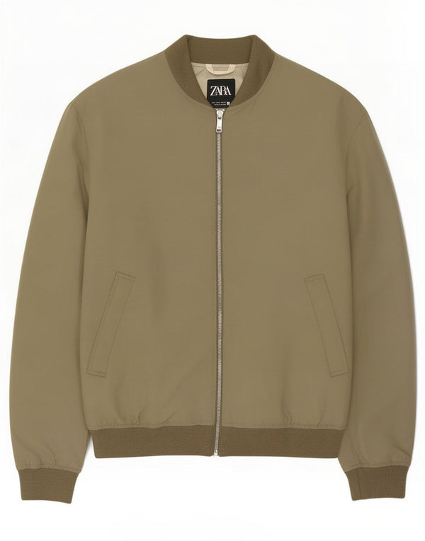 Giubbotto bomber da uomo Zara UK 40 grande poliestere verde