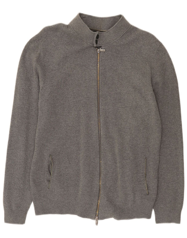 Maglione cardigan da donna Massimo Dutti UK 16 grande grigio