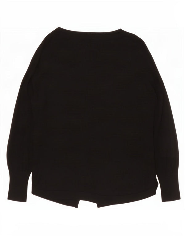 Maglione maglione con scollo a barca da donna Oasis UK 14 Viscosa nera media