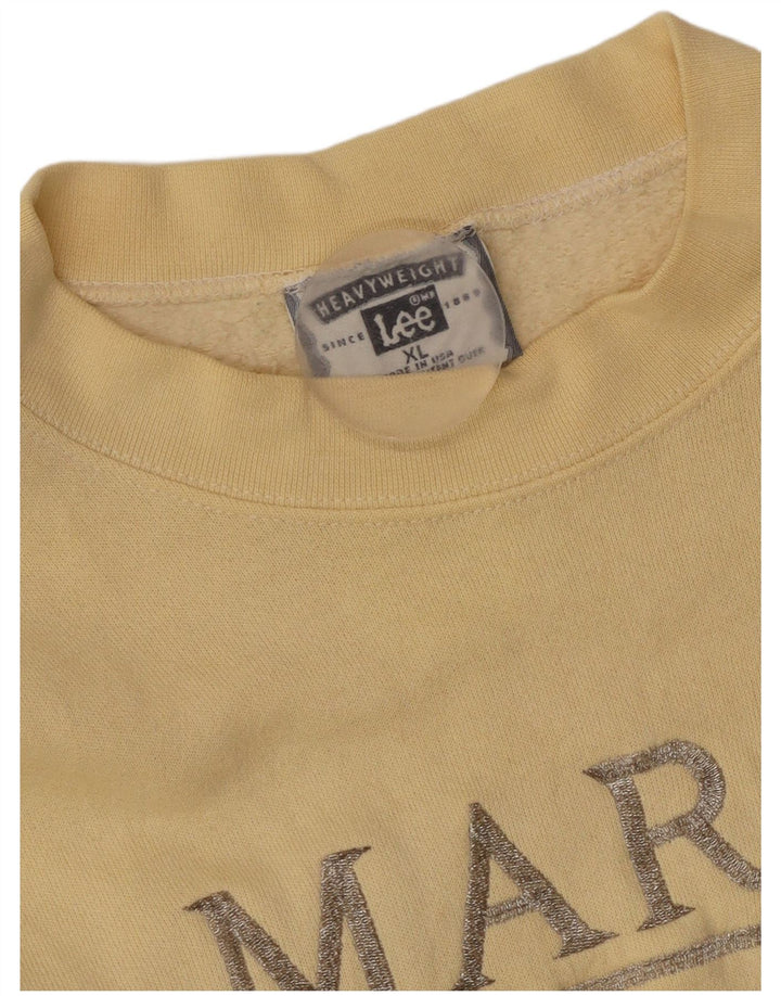 Felpa grafica da uomo LEE Jumper XL in cotone giallo
