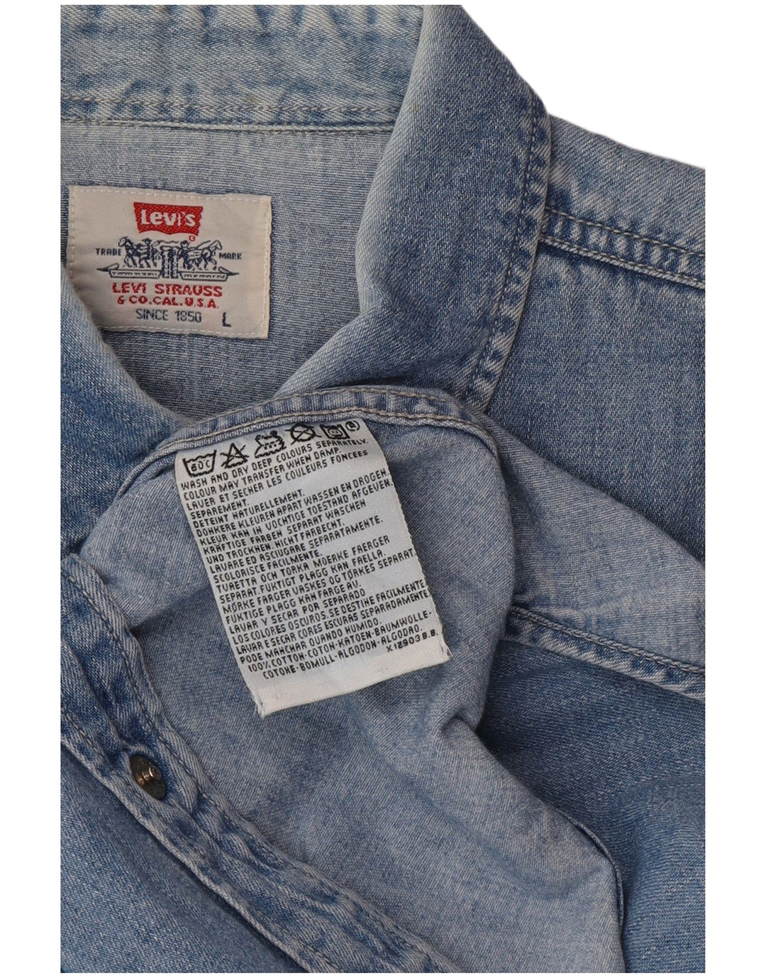 LEVI'S Camicia di jeans da uomo grande in cotone blu