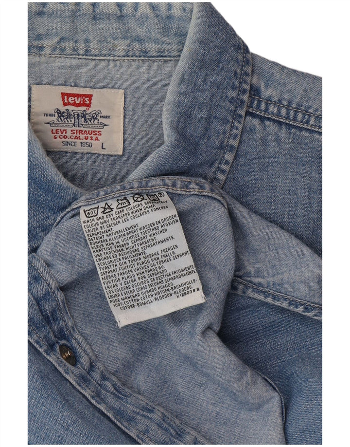 LEVI'S Camicia di jeans da uomo grande in cotone blu