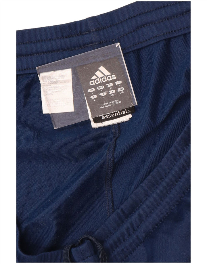 Pantaloni da tuta da uomo Adidas Large in poliestere blu navy