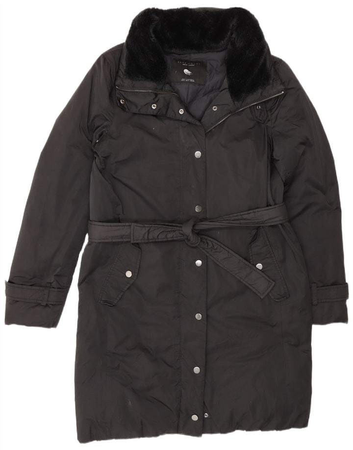 Cappotto imbottito da donna Zara UK 14 Poliestere color block medio nero