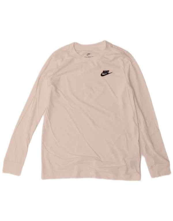 Top Nike Ragazzo Manica Lunga 12-13 Anni Large Bianco Cotone