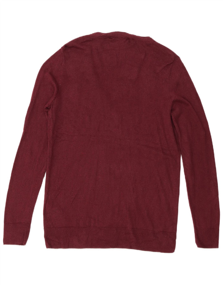 Maglione da uomo con scollo a V Eddie Bauer grande cotone bordeaux