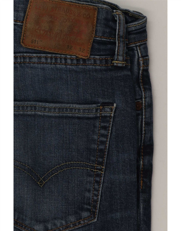 Levi's Uomo 511 Slim Jeans W32 L32 Cotone Blu Navy