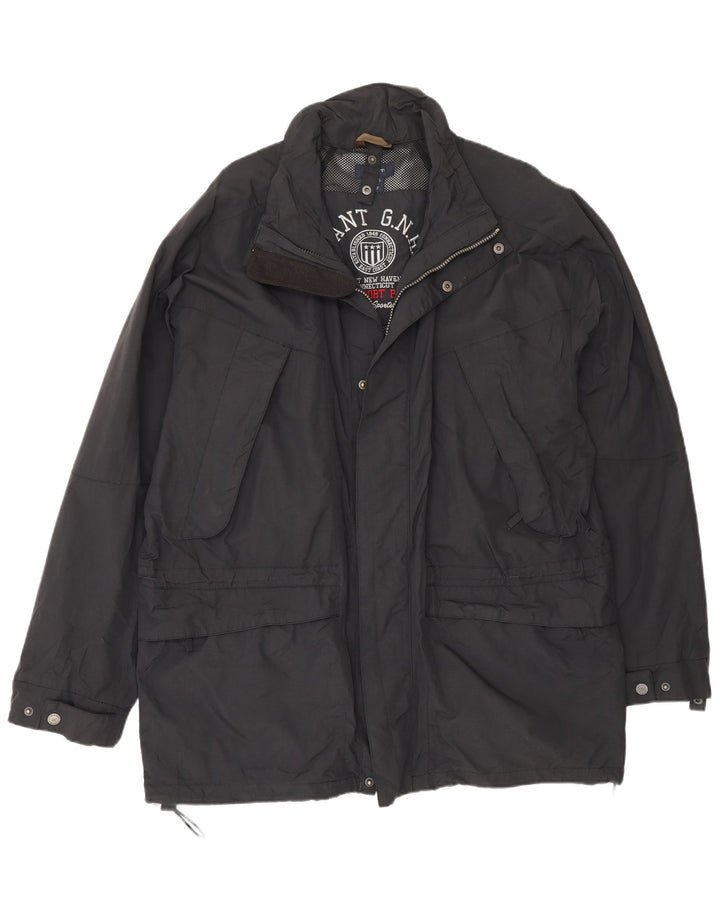 Giacca antipioggia da uomo Gant UK 40 Large in nylon blu navy