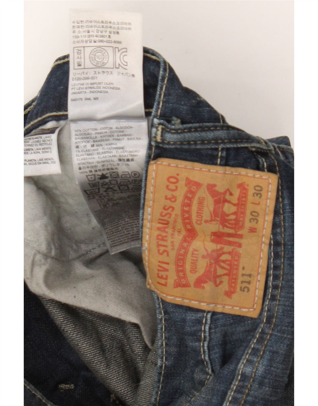 Jeans Levi's Uomo 511 Slim W30 L30 Cotone Blu