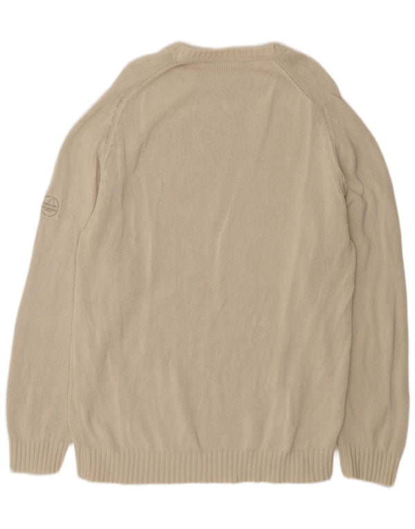 Maglione girocollo da uomo Murphy & Nye XL in cotone beige