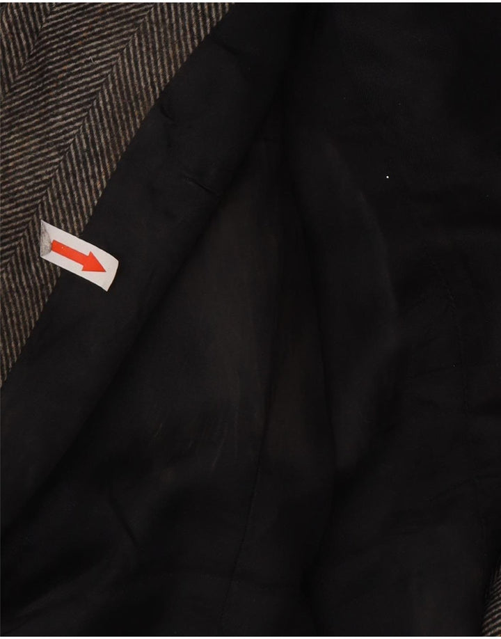Giacca blazer doppiopetto da donna Zara UK 10 piccola grigia a spina di pesce