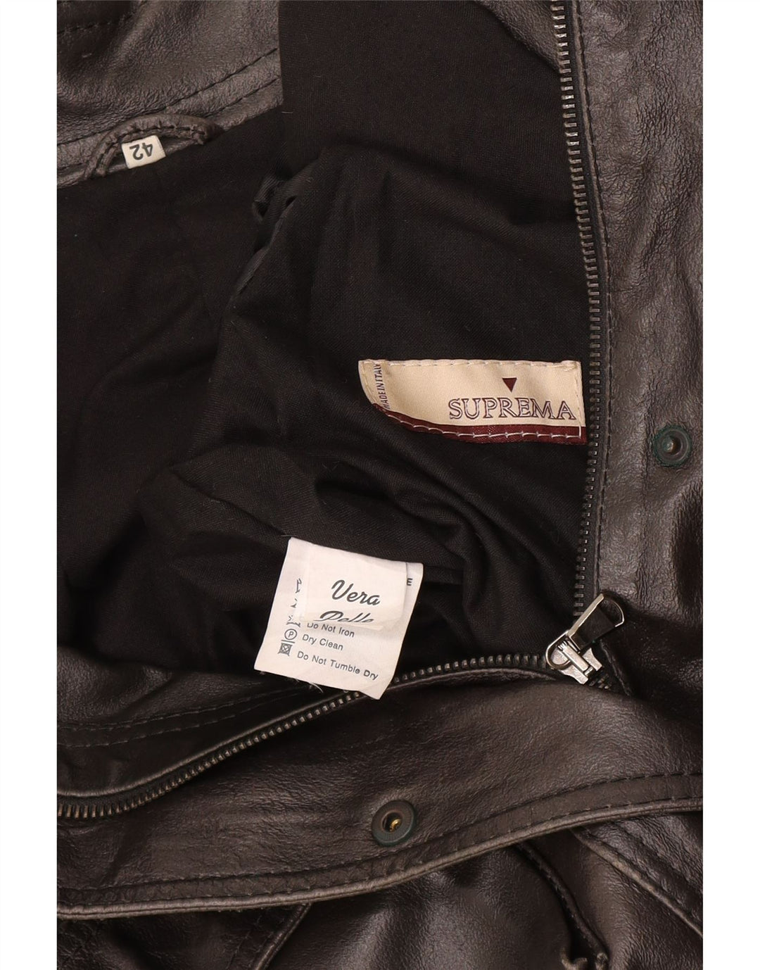 Giacca in Pelle Donna Suprema IT 42 Media Pelle Nera