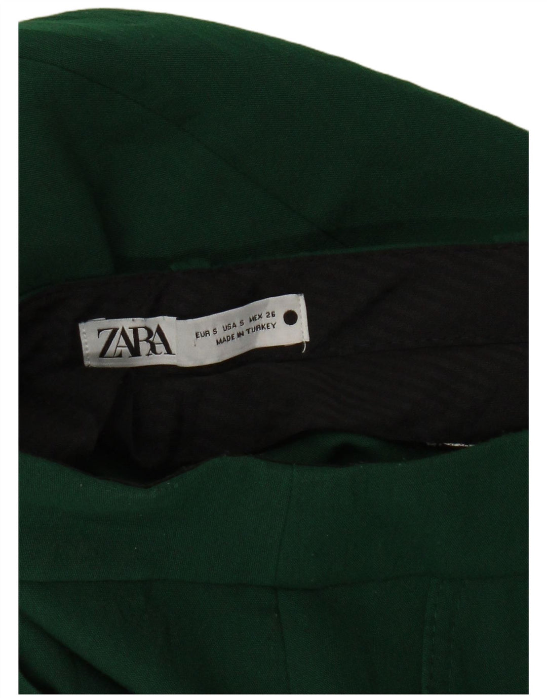 Pantaloni da abito dritti da donna Zara piccoli W26 L25 verdi