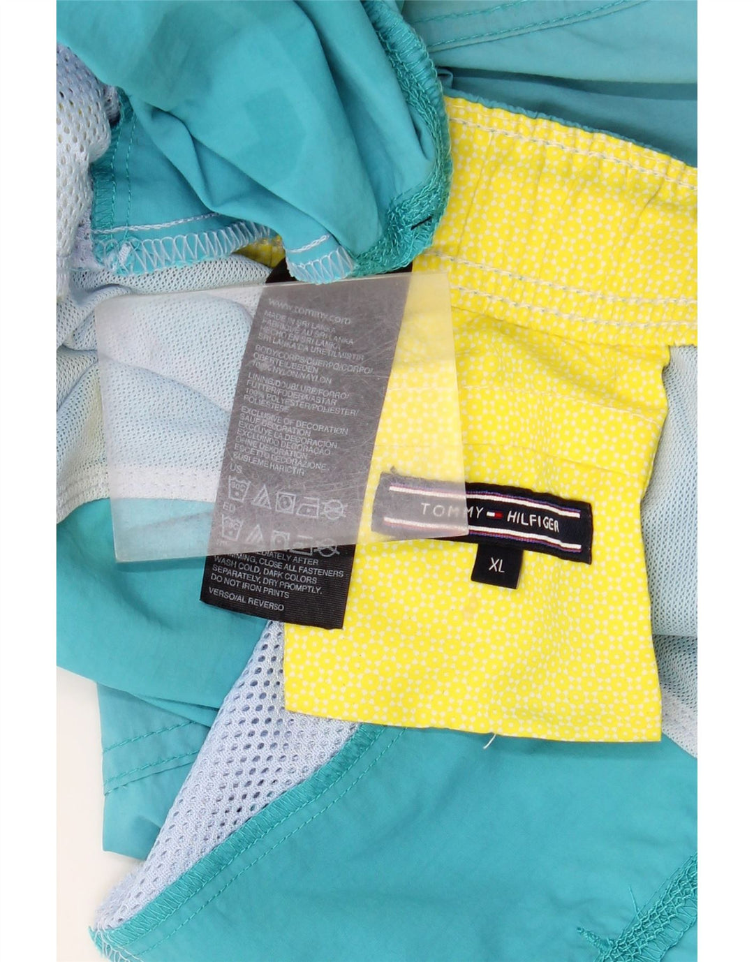 Pantaloncini da bagno grafici da uomo Tommy Hilfiger XL nylon blu