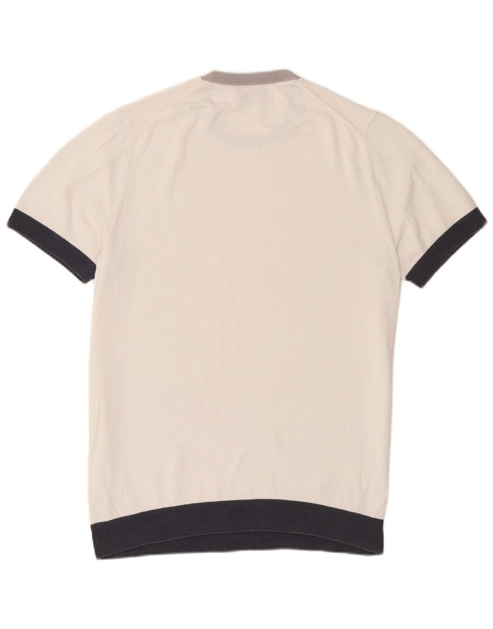 Maglione maglione girocollo da uomo Massimo Dutti grande blocco colore bianco