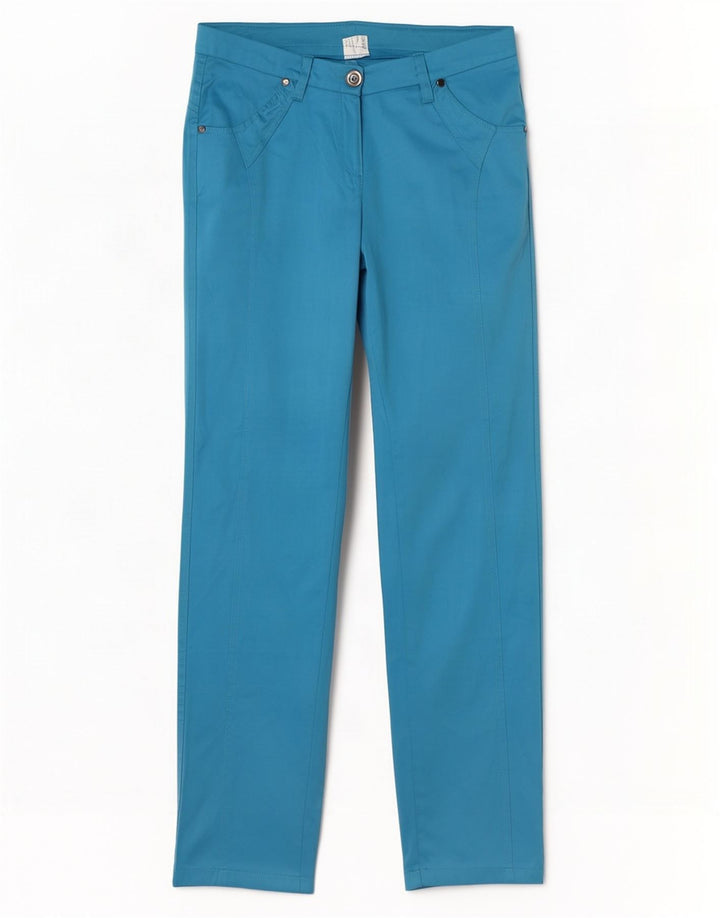 Pantaloni casual slim vintage da donna W28 L30 poliestere blu
