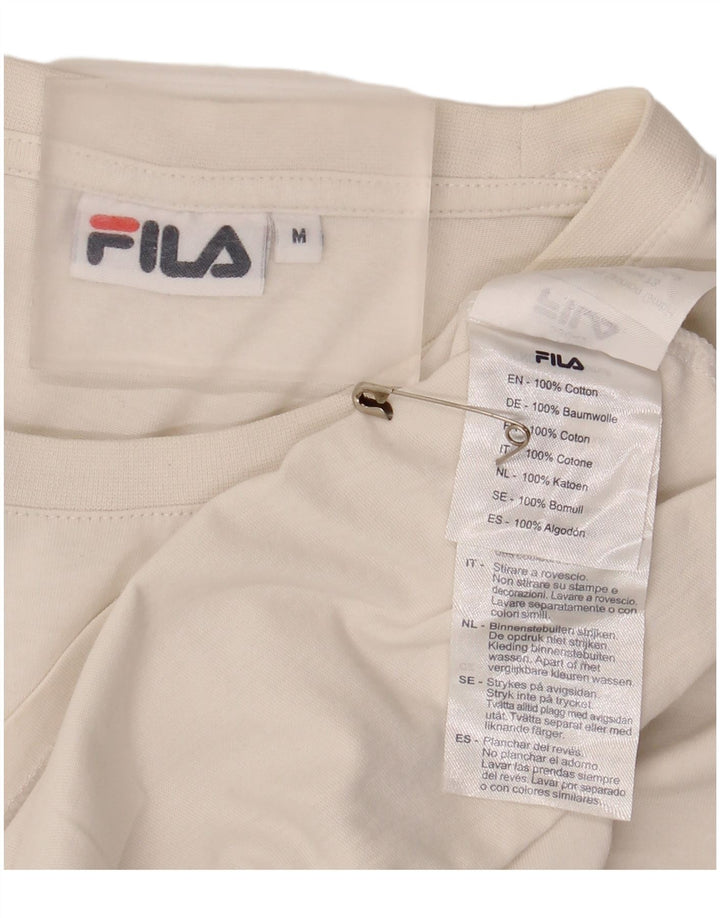 T-shirt grafica da uomo Fila Top in cotone bianco medio
