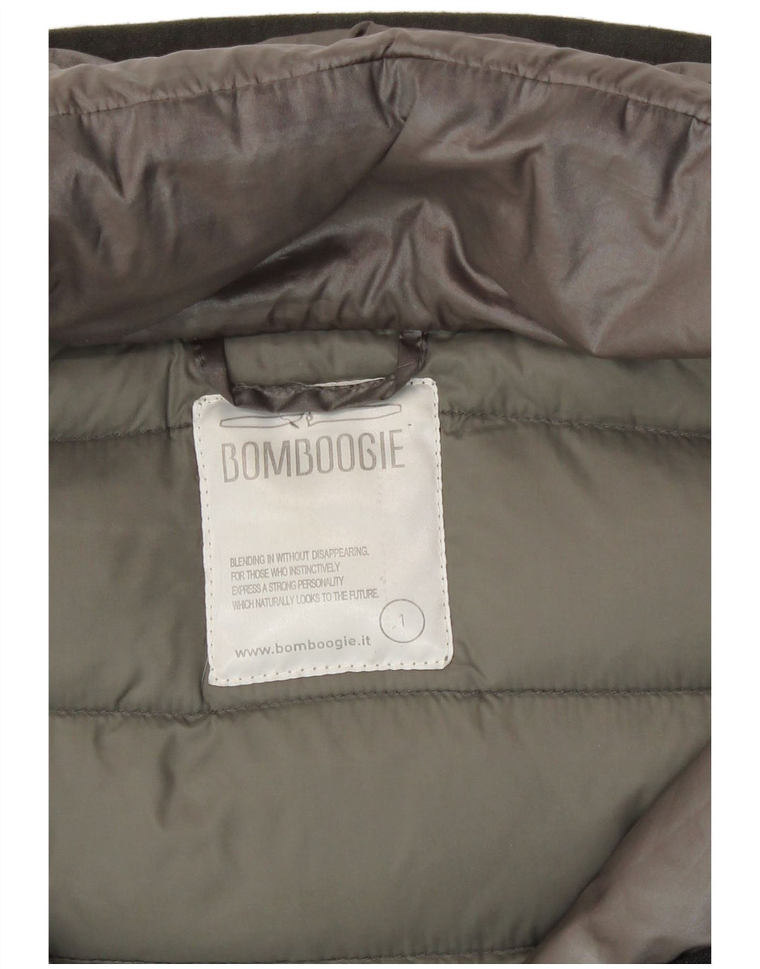 Cappotto imbottito con cappuccio da donna Bomboogie taglia 1 piccolo poliestere grigio