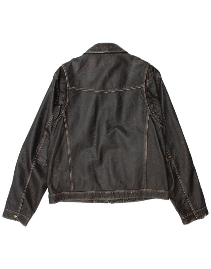Giacca in pelle militare da donna Le Frog IT 52 2XL Nera