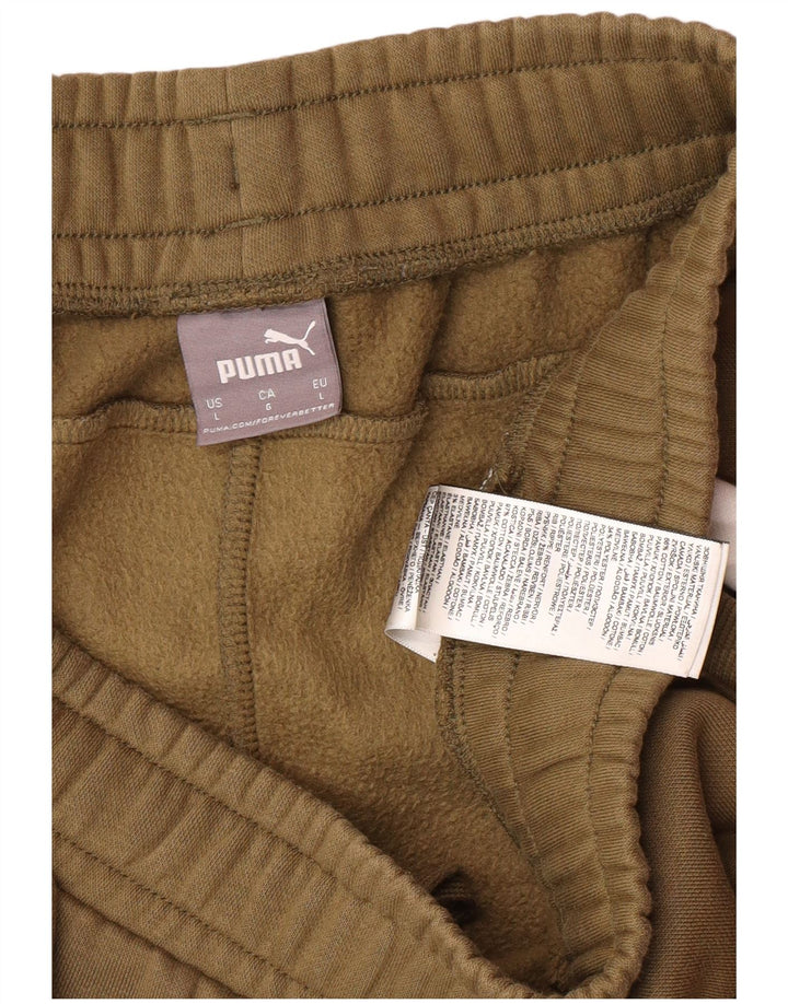 Pantaloni da tuta da uomo PUMA Joggers Large Khaki Colourblock Cotton