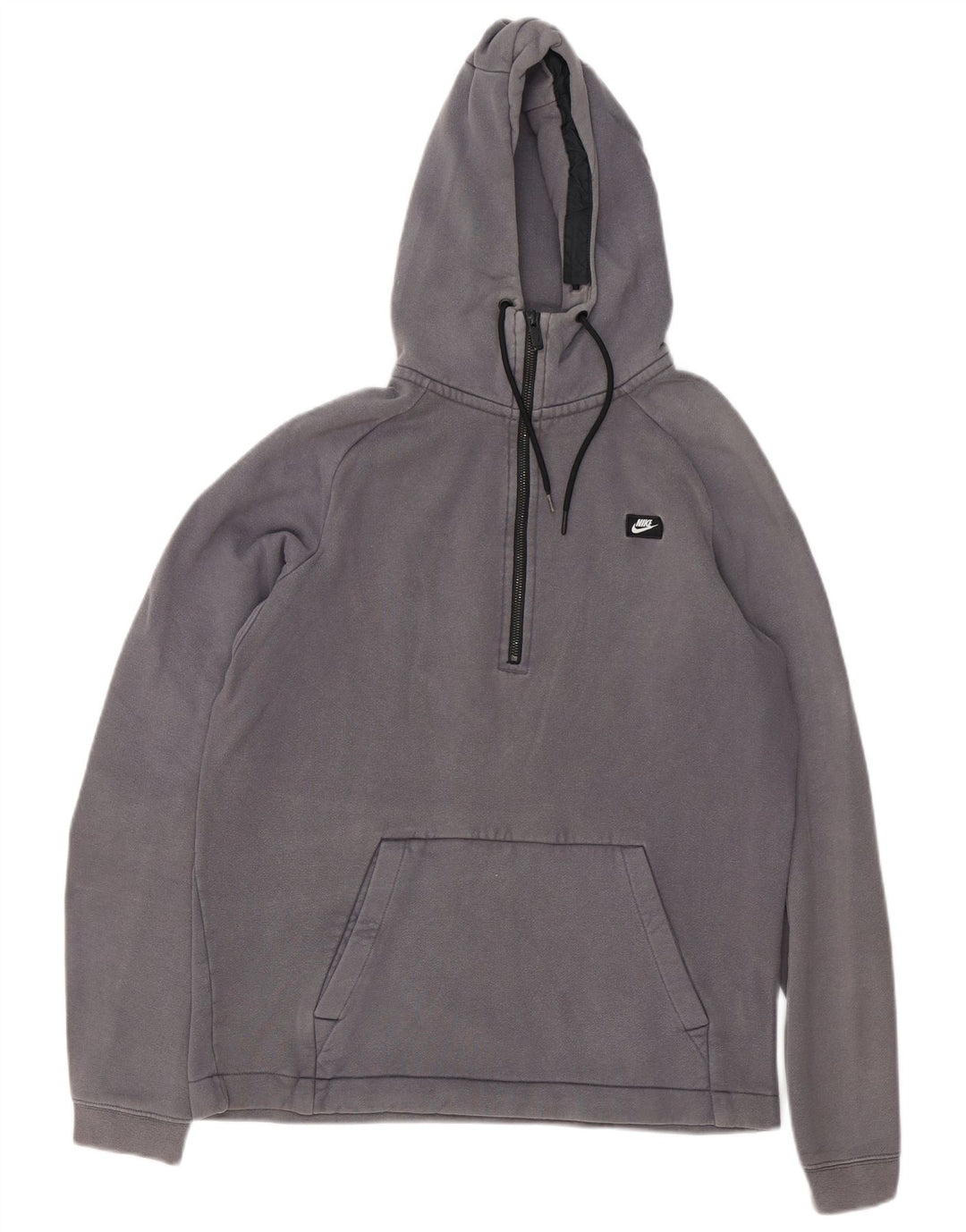 Maglia con cappuccio e zip Nike da uomo in cotone grigio medio