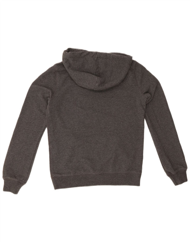 JACK WILLS Maglione con cappuccio oversize con grafica da donna UK 8 piccolo cotone grigio