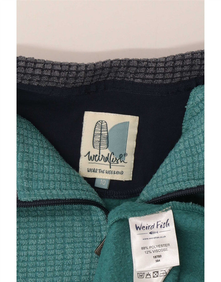 Maglione in pile oversize con zip e collo da donna Weird Fish UK 10 piccolo verde