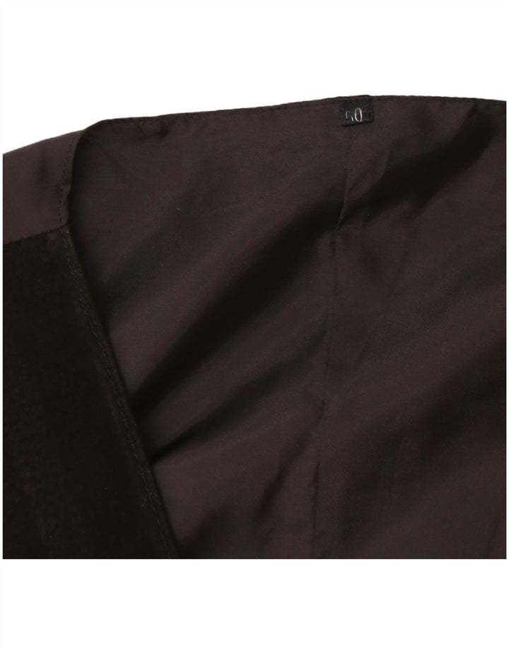 Gilet vintage da uomo in pelle scamosciata UK 40 in pelle nera media