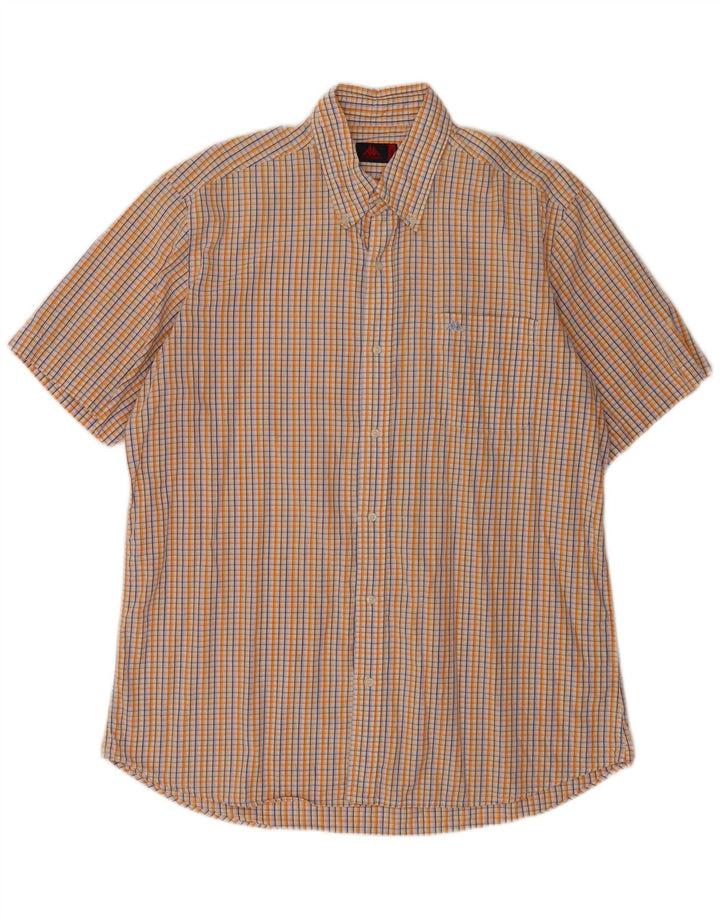 Camicia Kappa da uomo a maniche corte 2XL in cotone a quadri multicolore