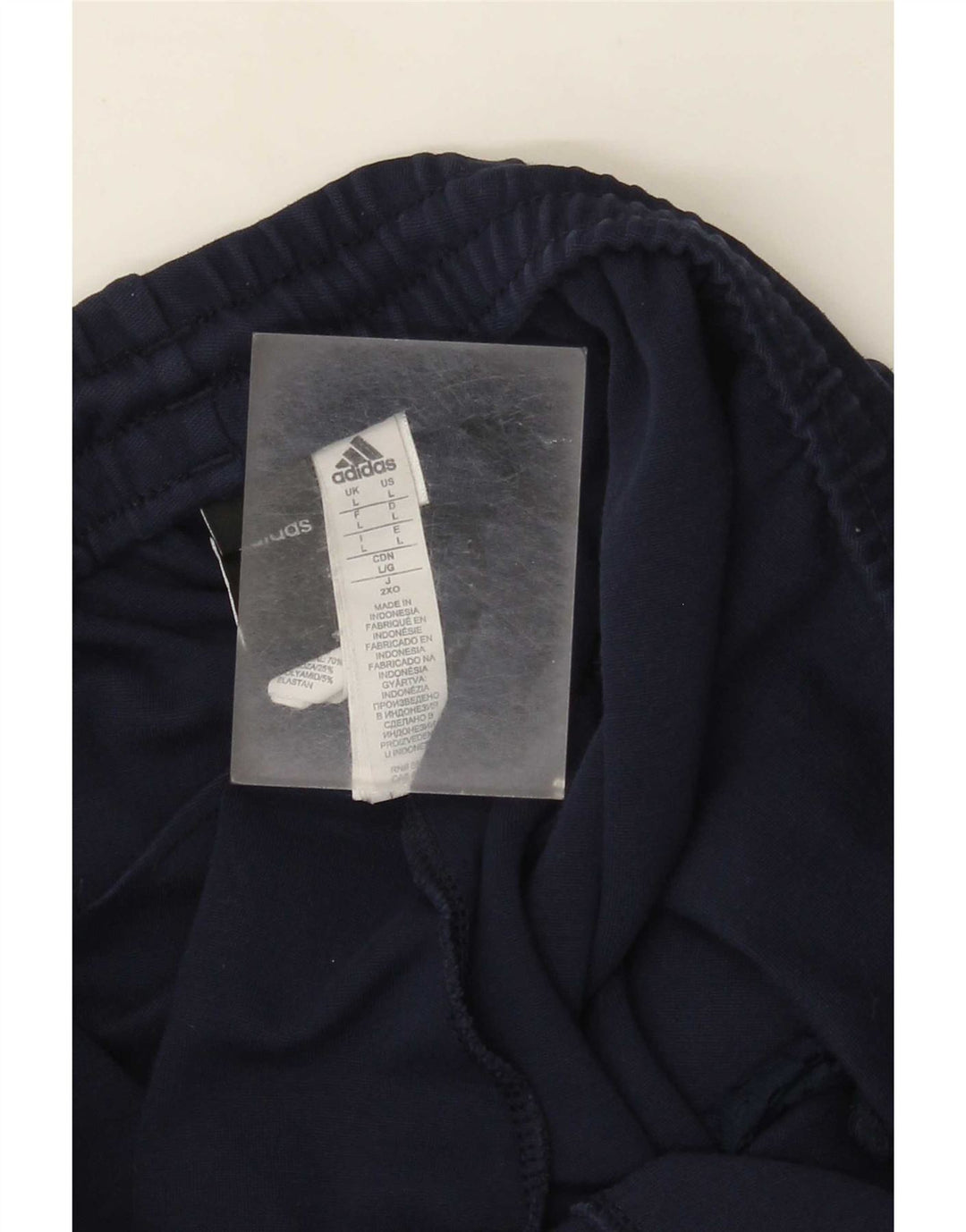 Pantaloni della tuta da donna Adidas UK 14 Large Blu Navy Rayon