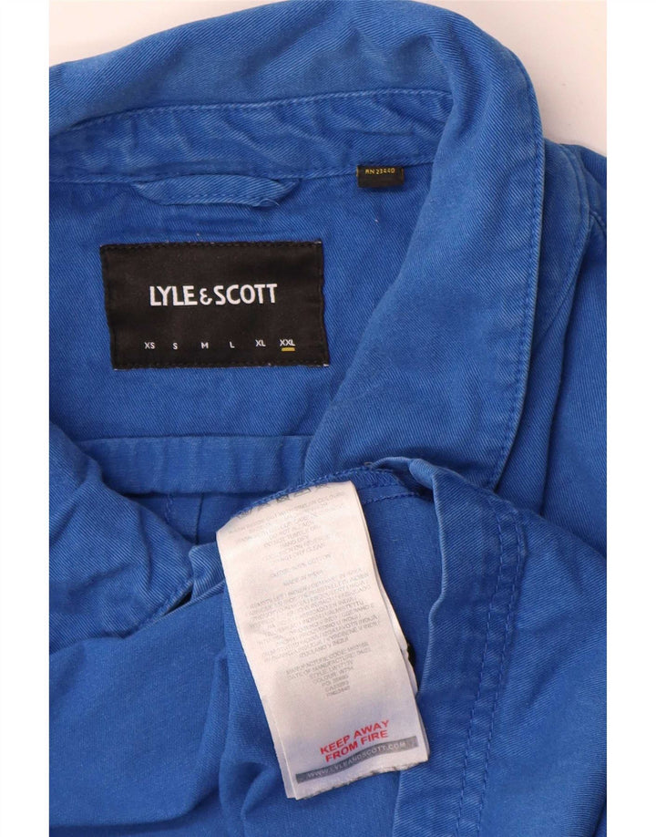 Giubbotto bomber da uomo Lyle & Scott UK 44 2XL Cotone color block blu