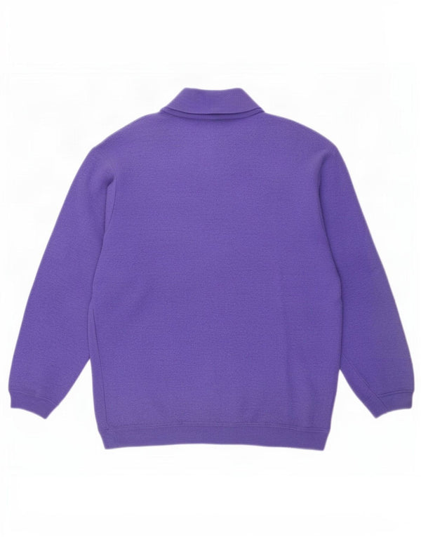Maglione da uomo Henri Lloyd con collo a bottoni, piccolo, in lana vergine viola