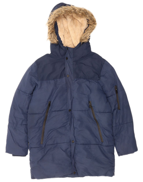 Cappotto imbottito in sherpa con cappuccio da bambino Zara 13-14 anni Blu