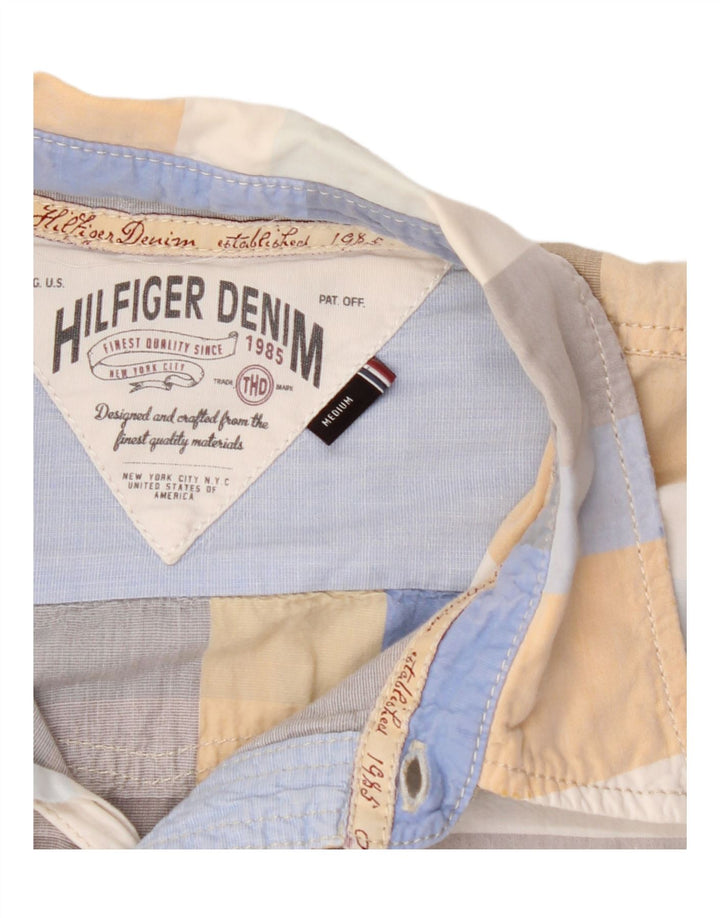 TOMMY HILFIGER Mens Short Sleeve Shirt Medium Multicoloured Check Cotton Vintage Tommy Hilfiger and Second-Hand Tommy Hilfiger from Messina Hembry 