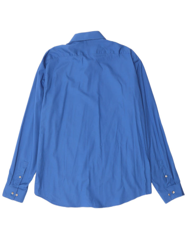 Camicia aderente da uomo Calvin Klein taglia 44 17 1/2 XL cotone blu