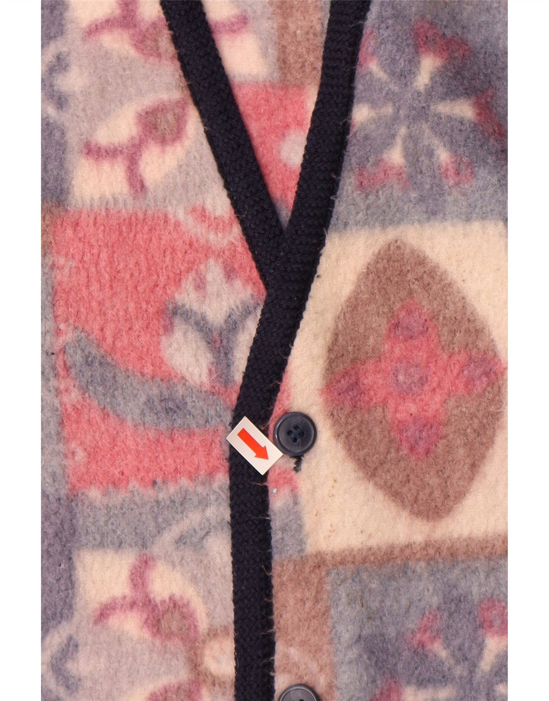 Gilet in pile da uomo VINTAGE UK 42 XL Poliestere Fair Isle multicolore