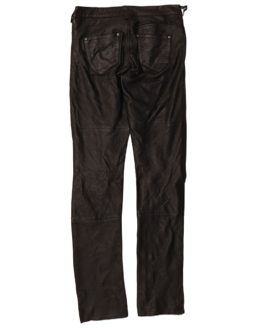GIPSY Womens Slim Leather Trousers Small W27 L33 Black Leather