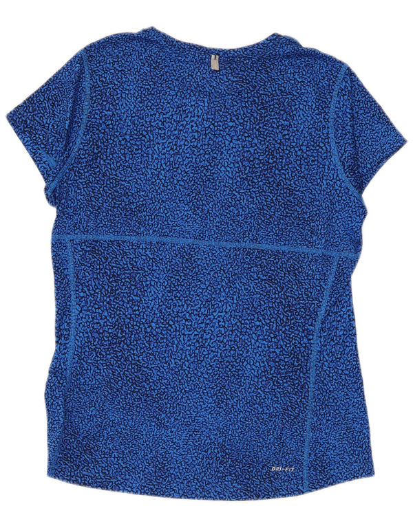T-shirt da donna Nike Top UK 12 poliestere geometrico blu medio