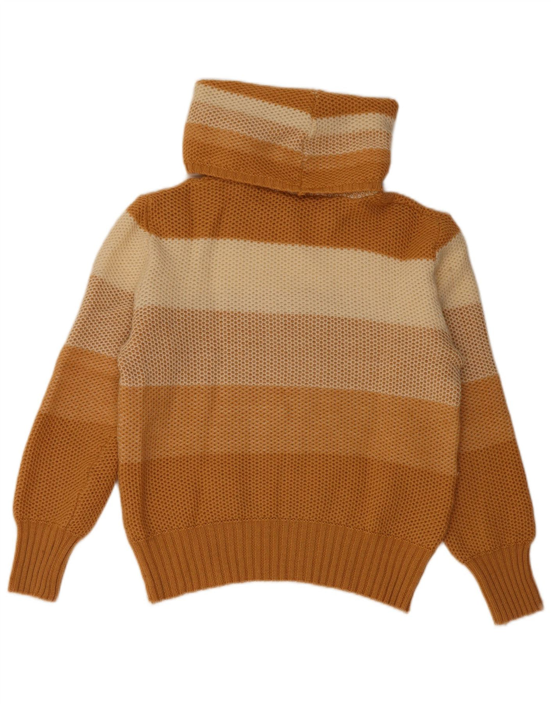 Maglione maglione collo alto da donna VINTAGE IT 44 a righe beige medio