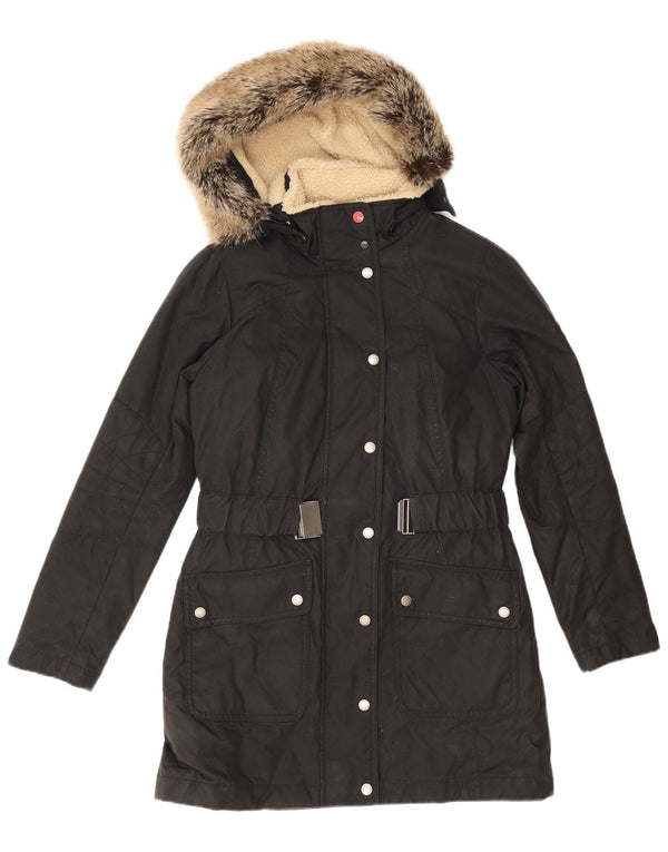 Cappotto imbottito oversize con cappuccio da donna Barbour UK 10 piccolo nero