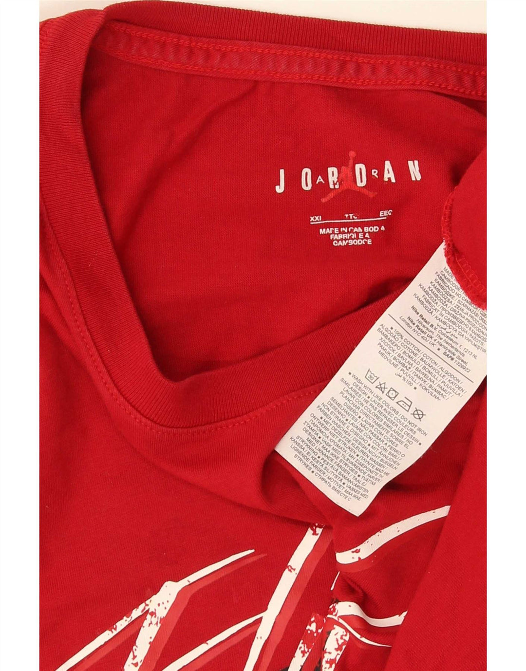 T-shirt grafica da uomo Jordan Top 2XL in cotone rosso