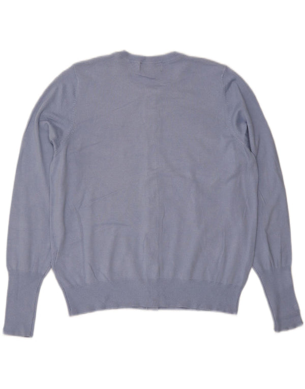 Maglione cardigan da donna Marks & Spencer UK 16 grande viscosa blu