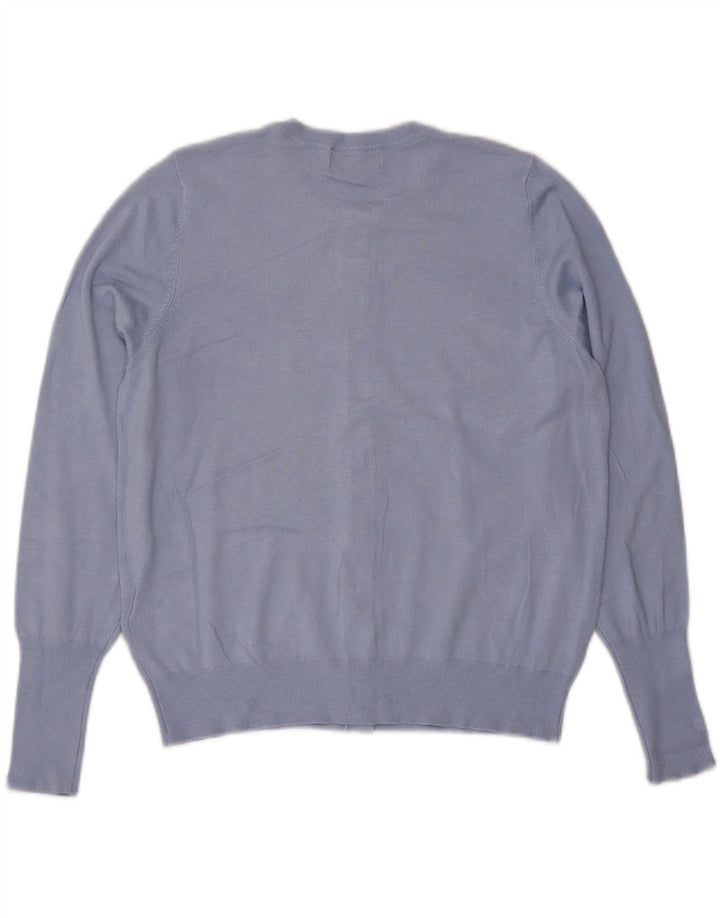 Maglione cardigan da donna Marks & Spencer UK 16 grande viscosa blu